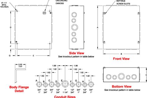 electrical hinged boxes with knockouts|electrical box knockout sizes chart.